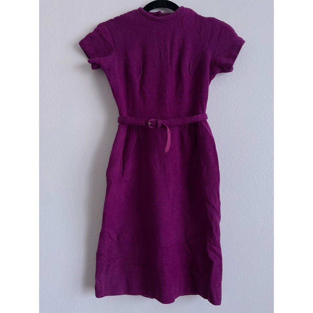 Vintage 1950 Fuschia Pink Wool Marilyn Monroe XXS Pencil Shirt Wiggle Dress Girl